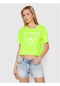 Guess T-Shirt E02I01 KB9I0 Zielony Regular Fit. Kolor: zielony. Materiał: syntetyk