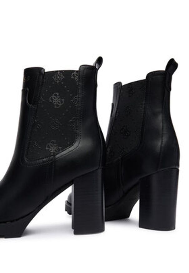 Guess Botki FLFNLL ELE10 Czarny. Kolor: czarny. Materiał: skóra