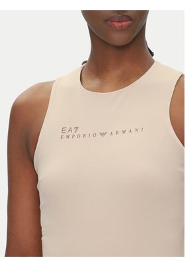 EA7 Emporio Armani Body 7W000338 AF12625 U6155 Beżowy Slim Fit. Kolor: beżowy. Materiał: syntetyk
