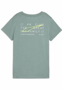 Puma - Damska koszulka do biegania z grafiką klubową PUMA Green Moon. Kolor: zielony