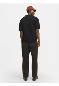 Jack & Jones Polo Linen 12252748 Czarny Regular Fit. Typ kołnierza: polo. Kolor: czarny. Materiał: bawełna #3