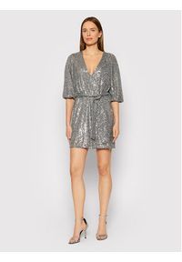 Rinascimento Sukienka koktajlowa CFC0106704003 Srebrny Regular Fit. Kolor: srebrny. Materiał: syntetyk. Styl: wizytowy #3