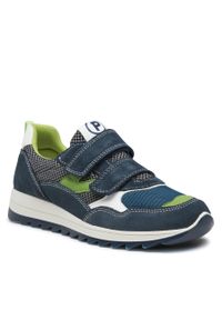 Sneakersy Primigi 3869500 D Navy. Kolor: niebieski. Materiał: zamsz, skóra