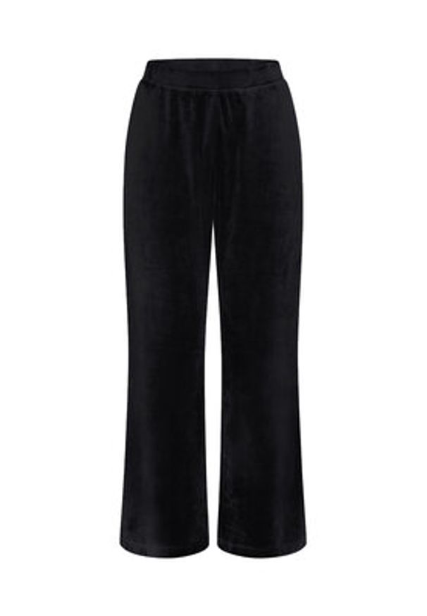 Triumph Spodnie piżamowe Sensual Velour 10225077 Czarny Wide Leg. Kolor: czarny. Materiał: syntetyk