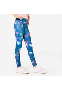 Decathlon - Legginsy dziecięce Domyos. Kolor: wielokolorowy. Materiał: poliester, elastan, materiał. Styl: sportowy #1