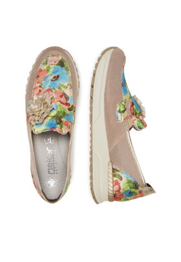 Rieker Półbuty N7460-31 Różowy. Kolor: różowy. Materiał: materiał