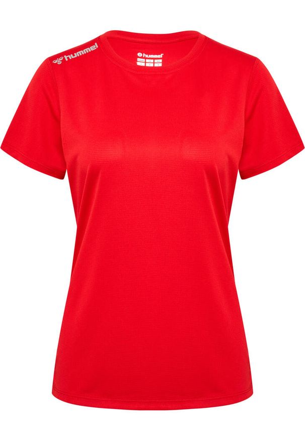 Koszulka sportowa treningowa damska T-shirt Hummel RUN Jersey. Kolor: czerwony, wielokolorowy, różowy. Materiał: jersey. Sport: bieganie