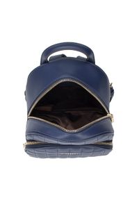 Wittchen - Damski plecak skórzany z pikowanym przodem mały. Kolor: niebieski. Materiał: skóra. Wzór: aplikacja, haft. Styl: elegancki, sportowy #5