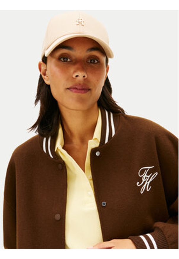 TOMMY HILFIGER - Tommy Hilfiger Czapka z daszkiem Elevated Chic AW0AW17631 Beżowy. Kolor: beżowy. Materiał: bawełna