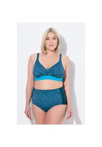 ULLA POPKEN - Damskie Bikini ryby bez miękkich miseczek regulowane ramiączka. Kolekcja: plus size. Kolor: zielony. Materiał: poliester, elastan, poliamid, materiał