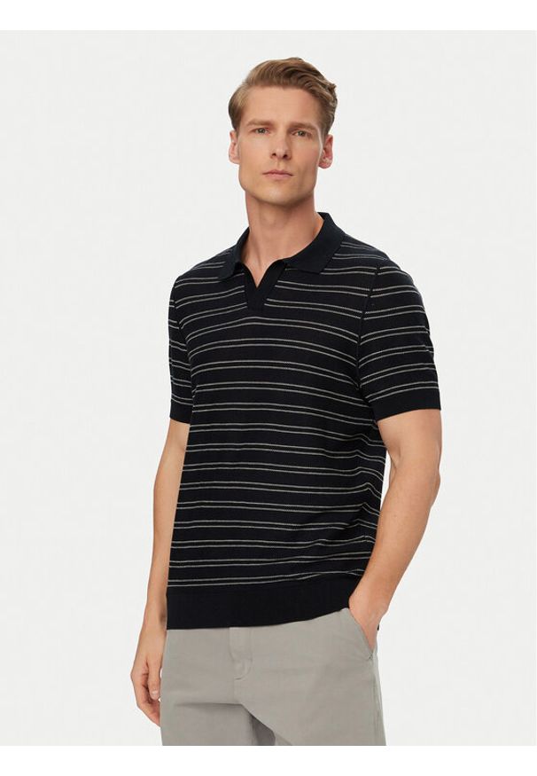 BOSS Polo H-Narciso 50560483 Granatowy Regular Fit. Typ kołnierza: polo. Kolor: niebieski. Materiał: bawełna