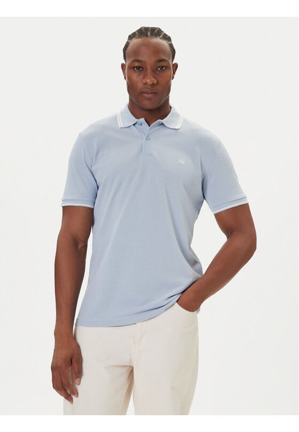 Selected Homme Polo 16087840 Błękitny Regular Fit. Typ kołnierza: polo. Kolor: niebieski. Materiał: bawełna