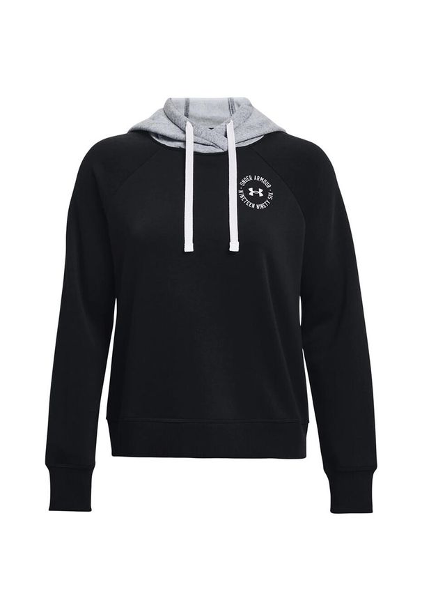 Bluza damska Under Armour Rival Fleece CB Hoodie. Kolor: wielokolorowy, szary, biały, czarny. Sport: bieganie