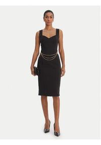 Fracomina Sukienka koktajlowa FR26SD2017W42901 Czarny Slim Fit. Kolor: czarny. Materiał: syntetyk. Styl: wizytowy #6