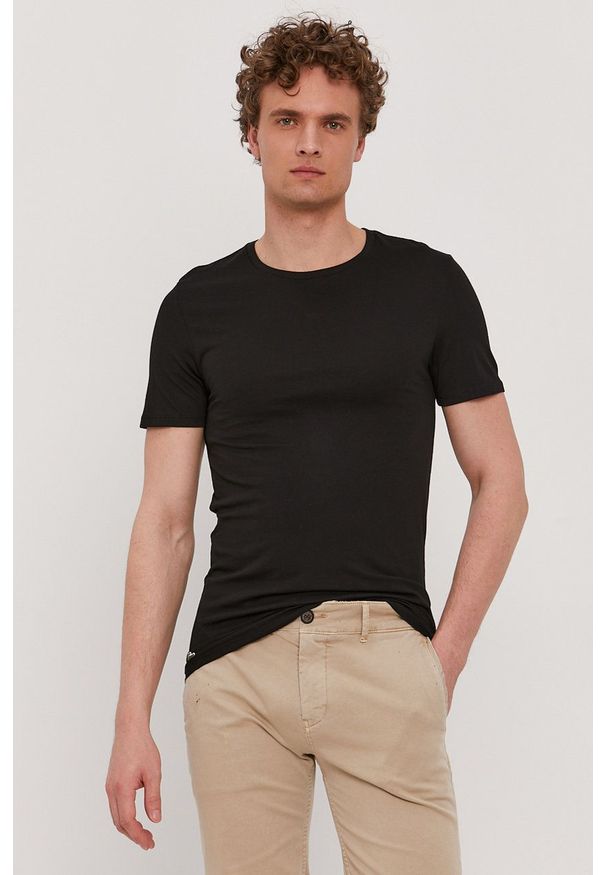 Lacoste - T-shirt (3-pack). Okazja: na co dzień. Kolor: czarny. Materiał: dzianina. Styl: casual