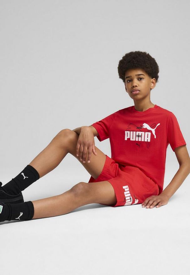 Puma - Młodzieżowa koszulka Essentials Logo Lab Summer PUMA For All Time Red. Kolor: czerwony. Materiał: guma. Wzór: nadruk. Sezon: lato