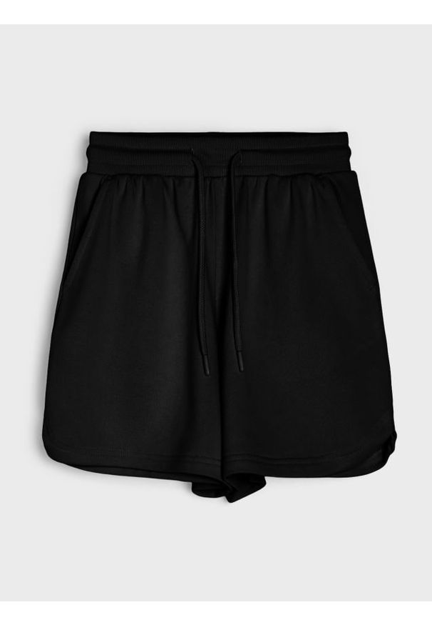 Sinsay - Szorty dresowe - czarny. Kolor: czarny. Materiał: dresówka