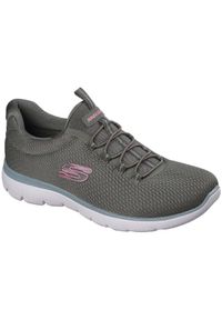 skechers - Adidasy Skechers Summits-summer Blush, Kobiety. Kolor: szary. Materiał: materiał. Sport: fitness