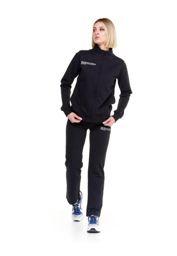 LEONE 1947 APPAREL - Damski dres Only One ze stójką i zamkiem błyskawicznym. Kolor: czarny. Materiał: dresówka. Sport: fitness