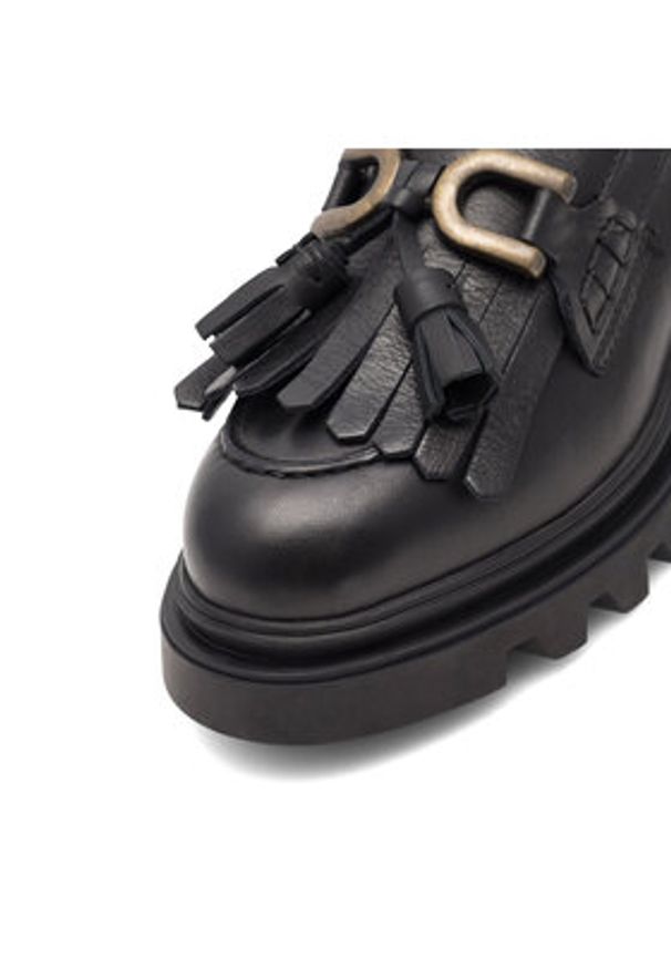 Badura Loafersy 22SS24 Czarny. Kolor: czarny. Materiał: skóra