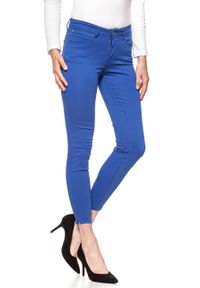 Wrangler - SPODNIE WRANGLER DAMSKIE SKINNY CROP TURKISH SEA W28MHL291 112128460. Materiał: materiał #8