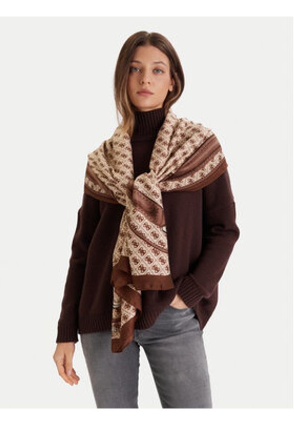 Guess Szal AW5413 POL03 Beżowy. Kolor: beżowy. Materiał: poliester, materiał