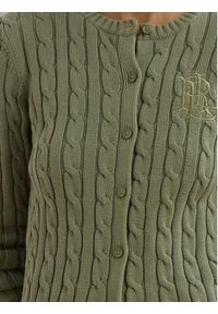 Lauren Ralph Lauren - LAUREN RALPH LAUREN Kardigan 200932225009 Zielony Slim Fit. Kolor: zielony. Materiał: bawełna