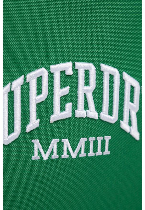Superdry Saszetka kolor zielony. Kolor: zielony. Wzór: aplikacja