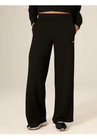 4f - 4F Spodnie dresowe z szerokimi nogawkami damskie - czarne M. Stan: podwyższony. Kolor: czarny. Materiał: dresówka #2