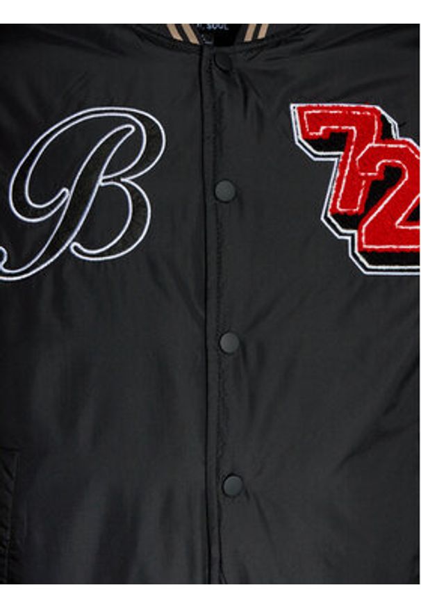 Brave Soul Kurtka bomber MJK-BRODY Czarny Regular Fit. Kolor: czarny. Materiał: syntetyk