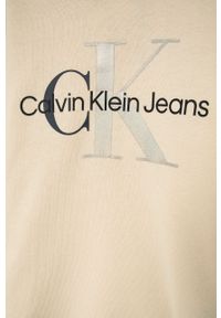 Calvin Klein Jeans Bluza dziecięca IG0IG01278.PPYY kolor beżowy z kapturem z nadrukiem. Okazja: na co dzień. Typ kołnierza: kaptur. Kolor: beżowy. Materiał: włókno, dzianina. Wzór: nadruk. Styl: casual #3