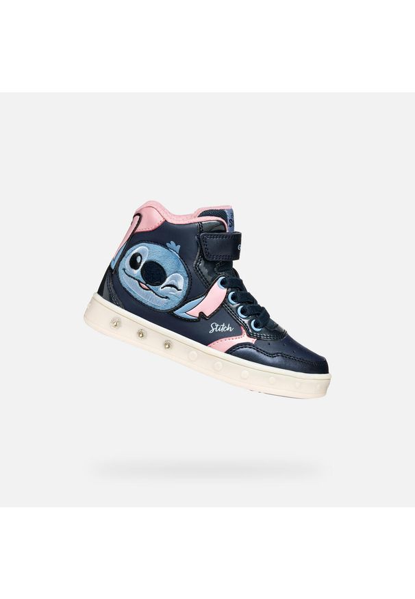 Geox - Buty GEOX J SKYLIN GIRL Niebieski. Okazja: na co dzień. Kolor: niebieski, różowy, wielokolorowy. Materiał: syntetyk, tkanina