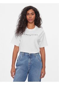 Tommy Jeans T-Shirt Tjw Rlx New Linear Tee Biały Relaxed Fit. Kolor: biały. Materiał: bawełna