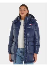 Kurtka puchowa Tommy Jeans. Kolor: niebieski. Materiał: puch #1
