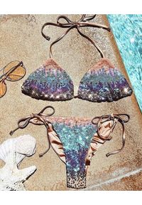 BEACH BUNNY - Dół od bikini Ariel. Kolor: niebieski. Materiał: elastan, materiał, poliamid. Wzór: aplikacja #5