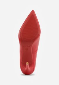 Born2be - Czerwone Klasyczne Szpilki VICES o Gładkim Wykończeniu Selimya. Okazja: na co dzień, na ślub cywilny, do pracy, na wesele. Kolor: czerwony. Materiał: jeans. Wzór: gładki. Obcas: na szpilce. Styl: klasyczny #8