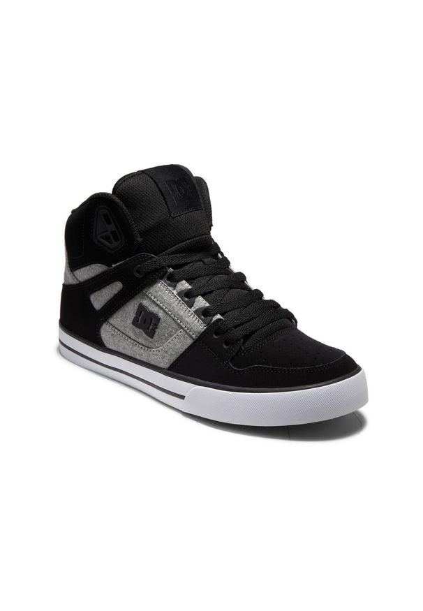 DC Shoes - Buty na deskorolkę męskie DC Pure High-Top. Wysokość cholewki: za kostkę. Kolor: szary, czarny. Materiał: skóra, guma, tkanina. Sport: skateboard