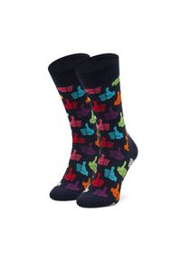 Happy-Socks - Happy Socks Skarpety wysokie unisex THU01-6550 Granatowy. Kolor: niebieski. Materiał: materiał #1