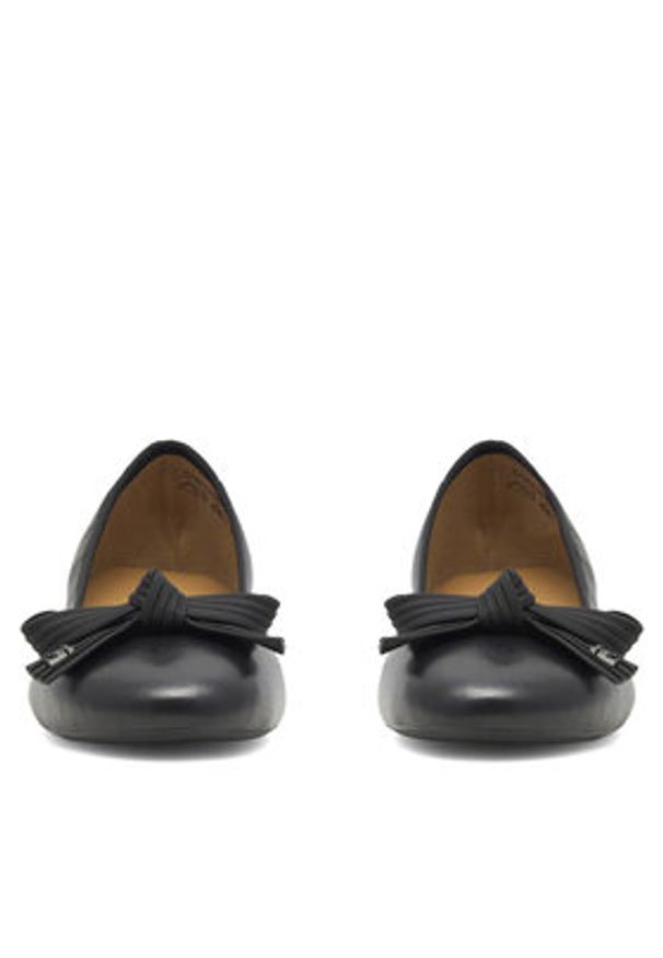 Gino Rossi - GINO ROSSI Baleriny COZY-HS001-1-2 Czarny. Kolor: czarny. Materiał: skóra