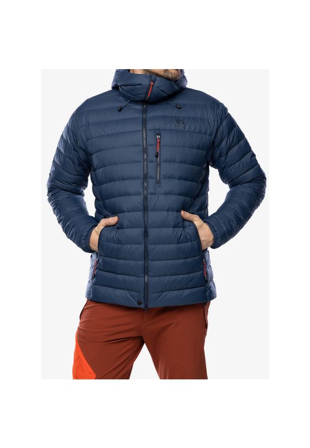 MOUNTAIN EQUIPMENT - Kurtka puchowa męska Mountain Equipment Earthrise Hooded Jacket. Kolor: niebieski. Materiał: puch. Sezon: zima. Sport: narciarstwo