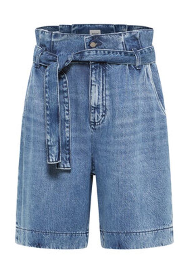 Mustang Szorty jeansowe Jericho 1016559 Niebieski Loose Fit. Kolor: niebieski. Materiał: lyocell
