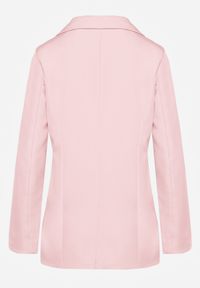 Born2be - Różowa Marynarka Jednorzędowa z Ozdobnymi Klapami Tayle. Kolor: różowy. Styl: klasyczny #6