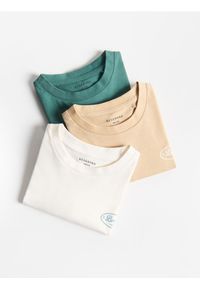 Reserved - Bawełniany t-shirt 3 pack - zielony. Kolor: zielony. Materiał: bawełna #1