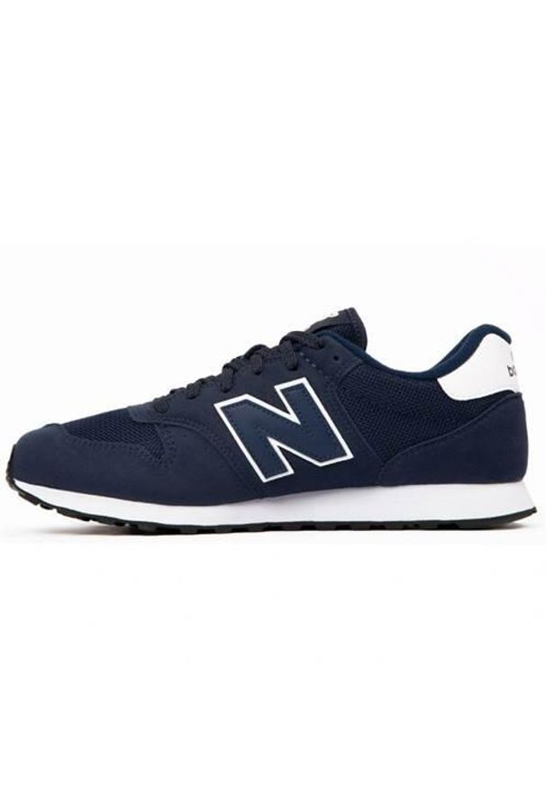 Buty do chodzenia męskie New Balance 500. Zapięcie: sznurówki. Kolor: niebieski. Materiał: syntetyk, tkanina, materiał. Szerokość cholewki: normalna. Sport: turystyka piesza