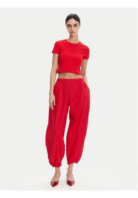 Pinko - PINKO Spodnie materiałowe 105210 A2LD Czerwony Relaxed Fit. Kolor: czerwony. Materiał: bawełna #3