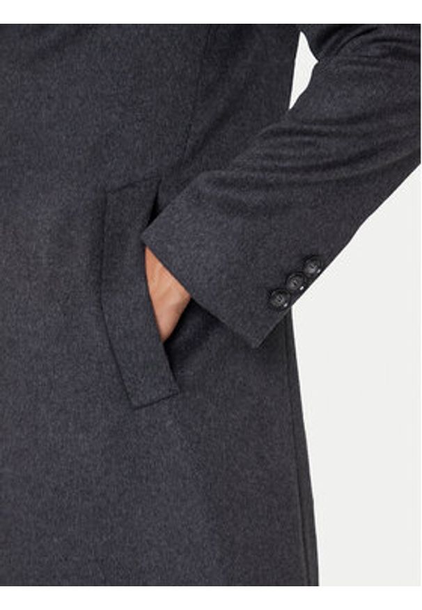 BOSS Płaszcz wełniany Hyde 50549187 Szary Slim Fit. Kolor: szary. Materiał: wełna