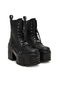 NEW ROCK Trzewiki M-TM001-C2 Czarny. Kolor: czarny. Materiał: skóra. Styl: rockowy #2