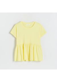 Reserved - Bluzka z falbanką - Żółty. Kolor: żółty #1