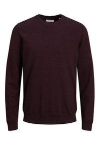 Jack & Jones - Jack&Jones Sweter 12137190 Bordowy Regular Fit. Kolor: czerwony. Materiał: bawełna #7