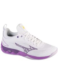 Mizuno - Buty do siatkówki damskie, Wave Luminous 3. Kolor: biały, wielokolorowy, fioletowy. Materiał: materiał, syntetyk. Model: Mizuno Wave. Sport: siatkówka